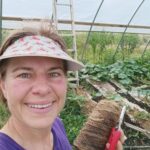 Tying Cucumber Vines